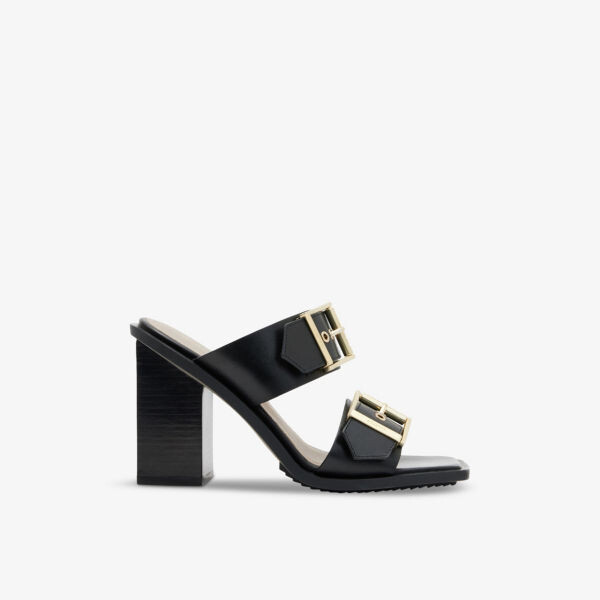

Кожаные мюли camille на каблуке с пряжками Allsaints, черный