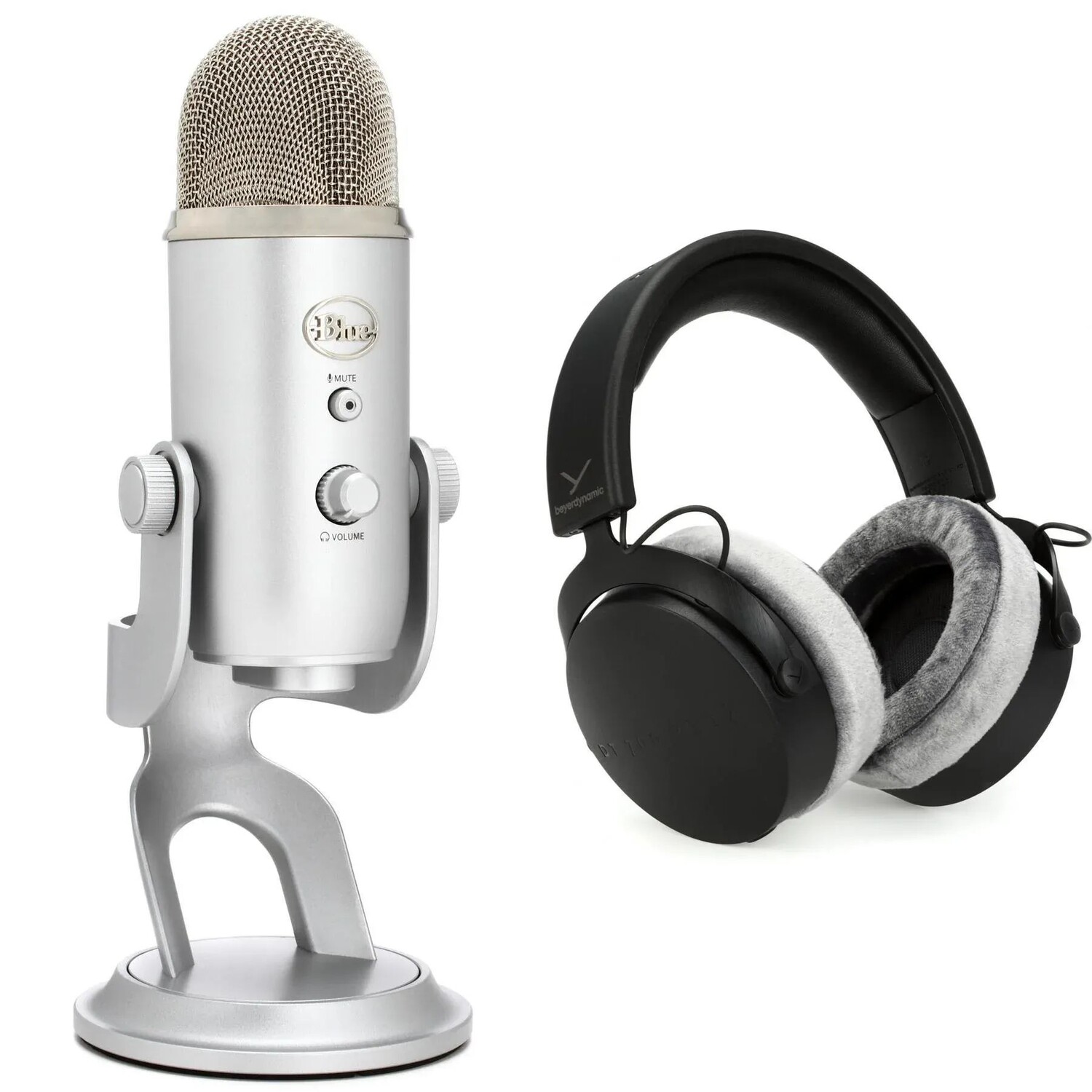 

Комплект многонаправленных USB-конденсаторных микрофонов Blue Microphones Yeti для подкастов — серебристый