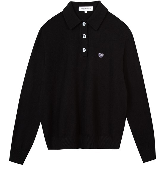 

Свитер-поло с нашивкой ML Armand Maison Labiche, черный