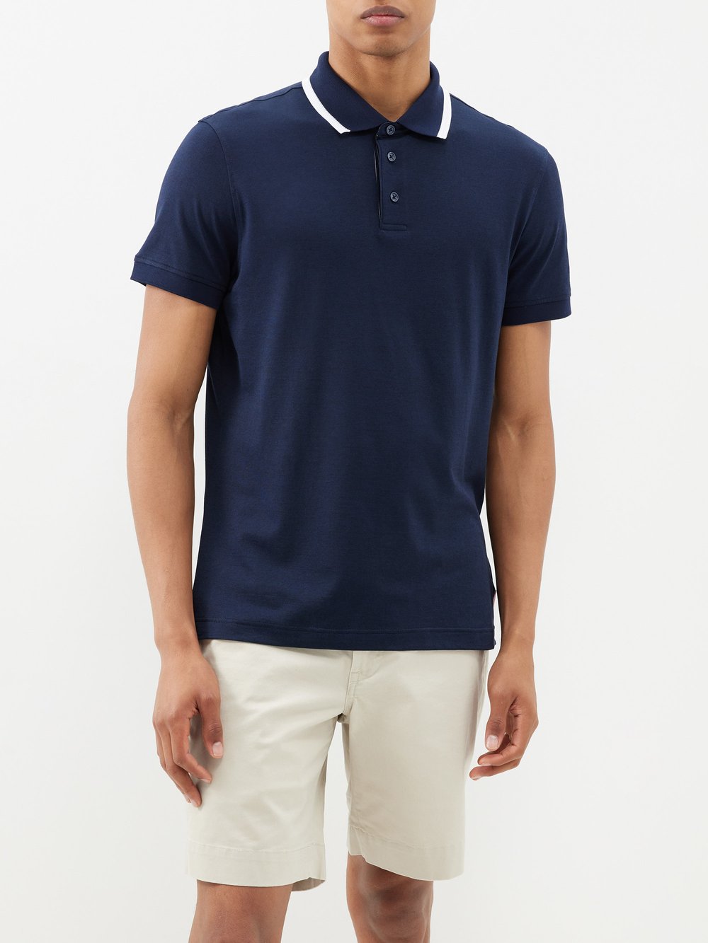 Рубашка-поло dominic из смесового хлопка Orlebar Brown, синий рубашка поло в белой оправе veilance
