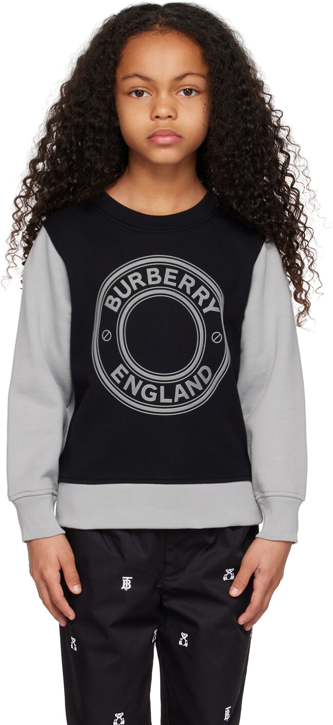 

Детская черная толстовка на бондах Burberry