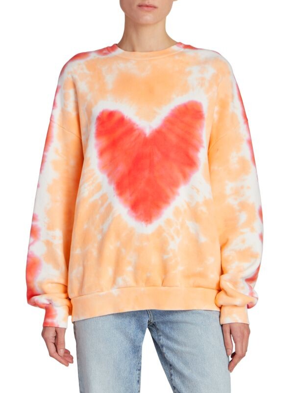 

Толстовка Acne Studios Fyre с сердечками, orange / coral