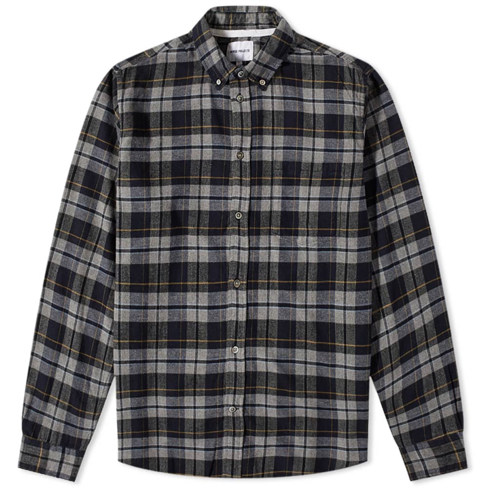 цена Рубашка Norse Projects Anton Brushed Flannel Check Button Down Shirt