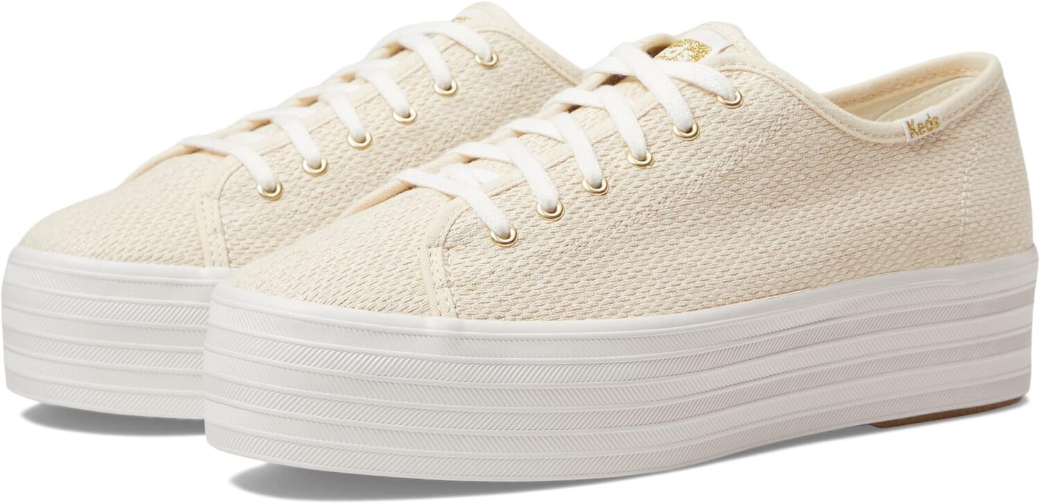 

Кроссовки Triple Up Keds, цвет Natural/Gold Metallic Woven