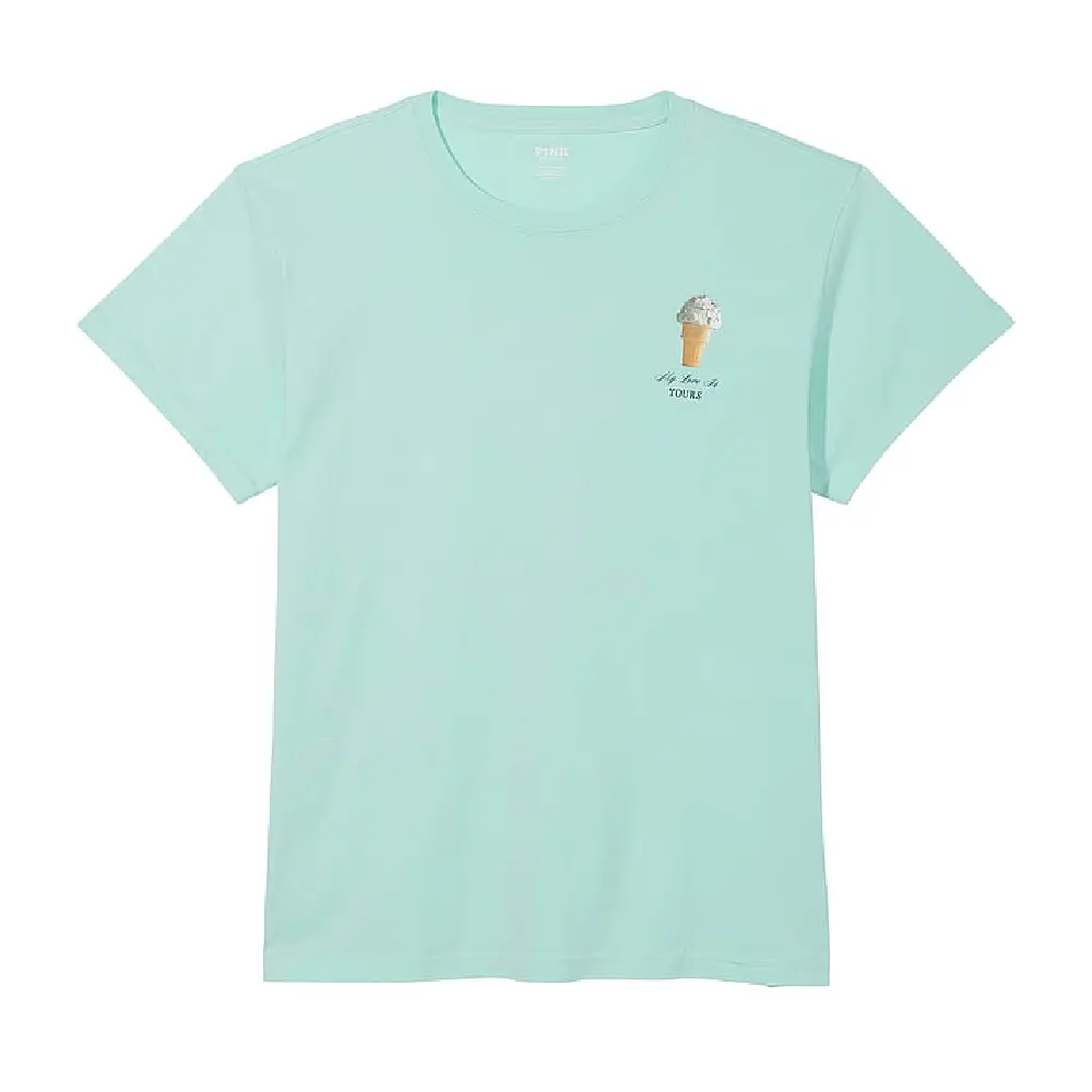 

Футболка Victoria's Secret Pink Oversized Short-sleeve Campus, голубой, Синий