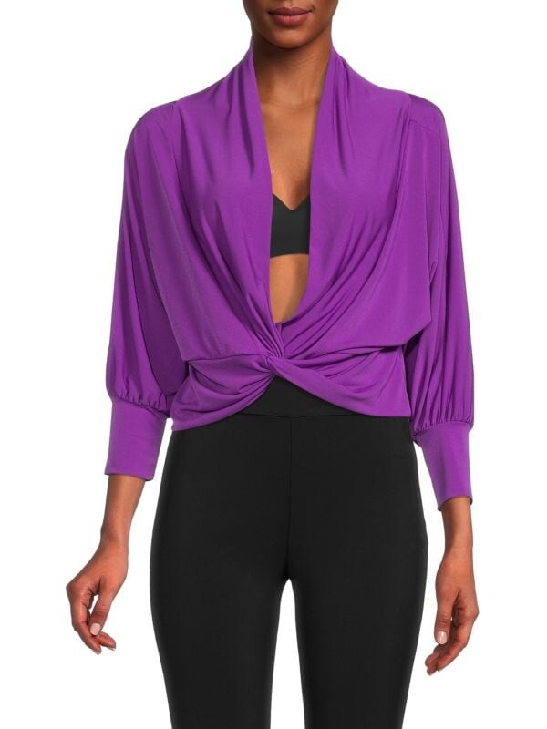 

Укороченный топ twist с глубоким вырезом Renee C. Purple