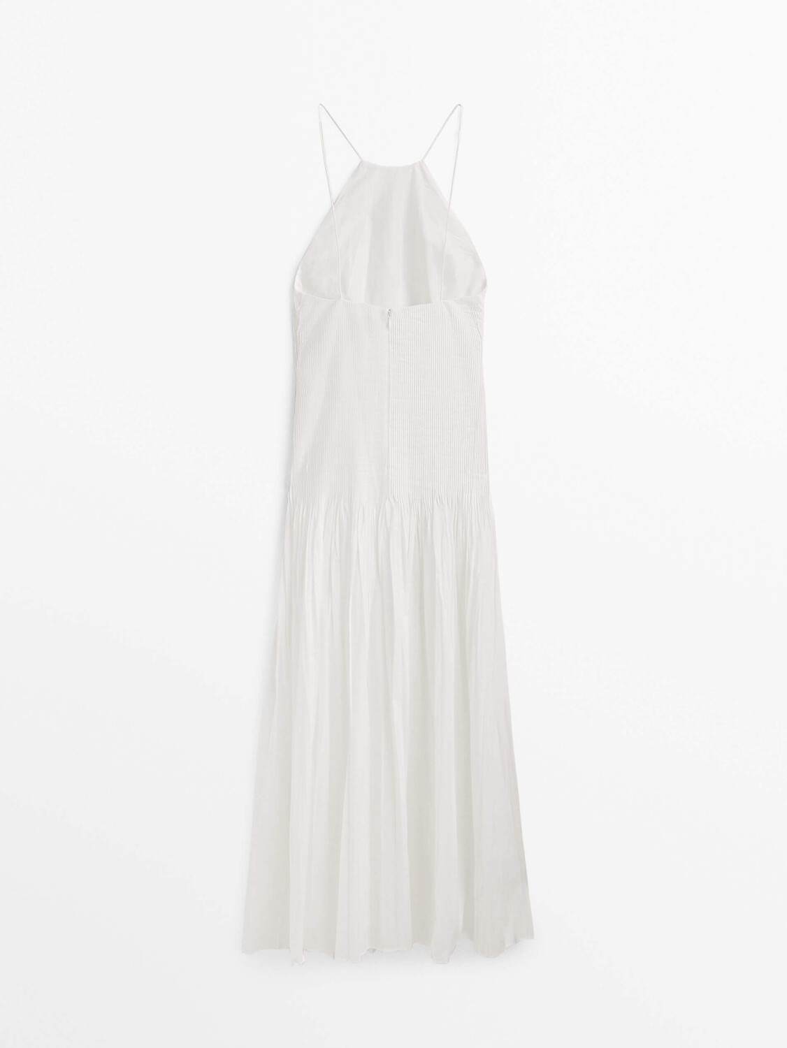 

Платье Massimo Dutti Pleated Limited Edition, белый