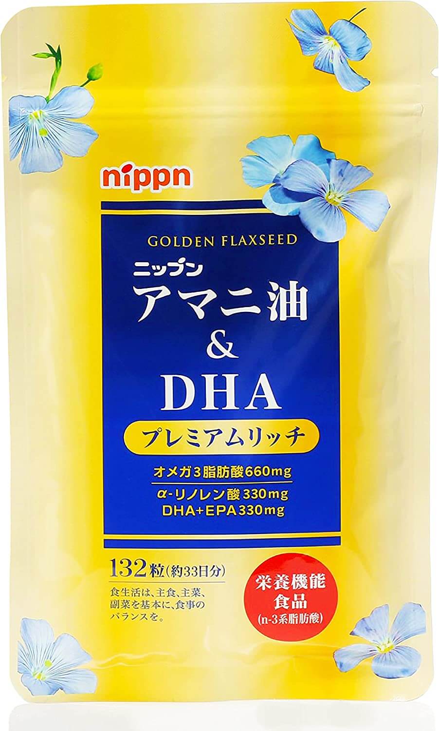 

Пищевая добавка Nippn Golden Flaxseed DHA, 132 капсулы