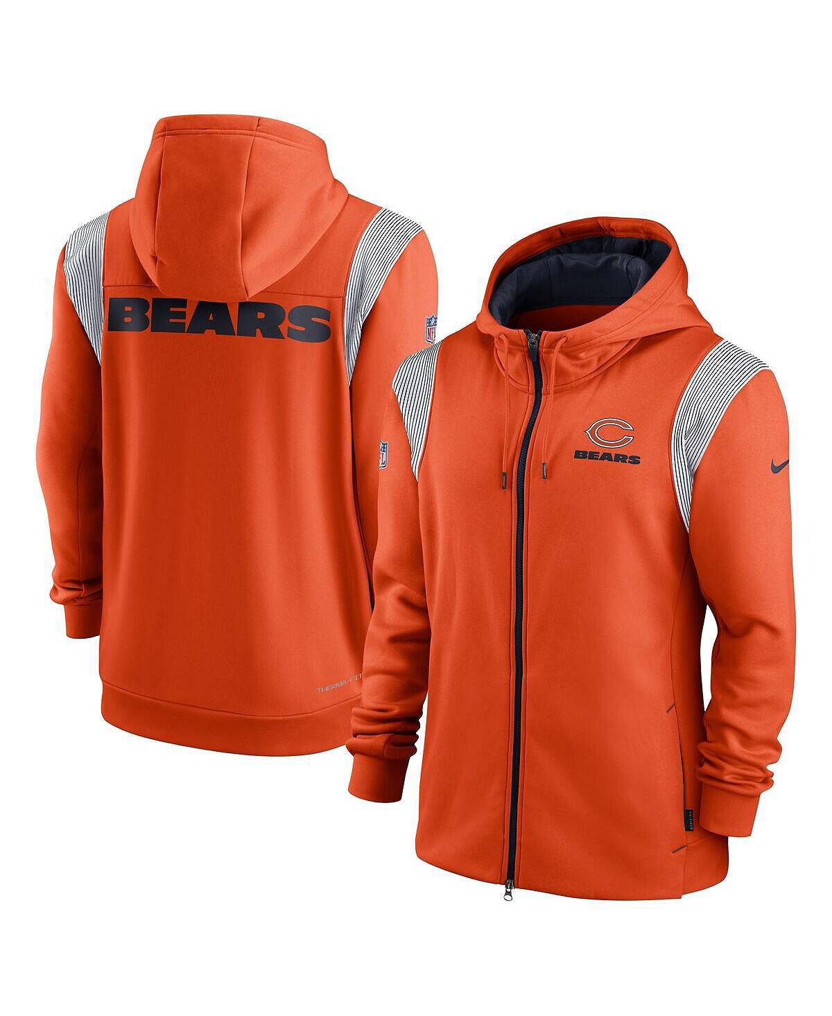 

Мужская оранжевая толстовка с капюшоном chicago bears performance sideline lockup с молнией во всю длину Nike