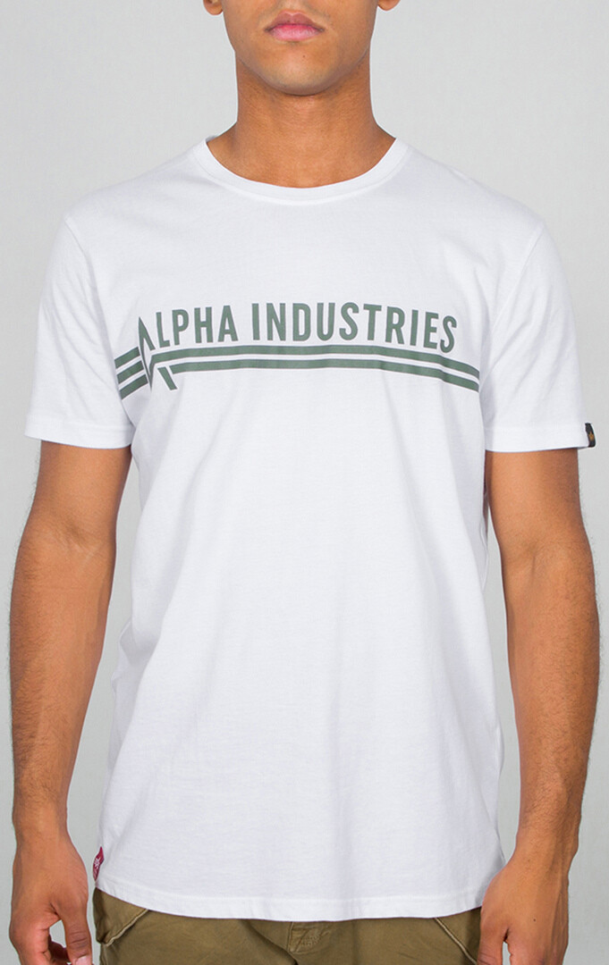 

Футболка Alpha Industries, бело-зеленая
