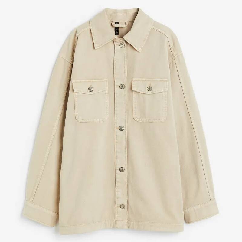 

Жакет-рубашка H&M Twill, бежевый