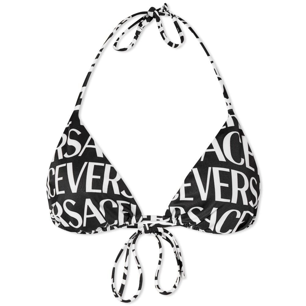 

Верх бикини с логотипом Versace, Черный