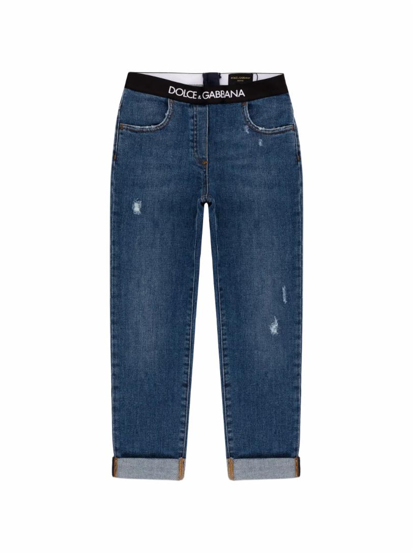 Прямые джинсы с логотипом Dolce&Gabbana