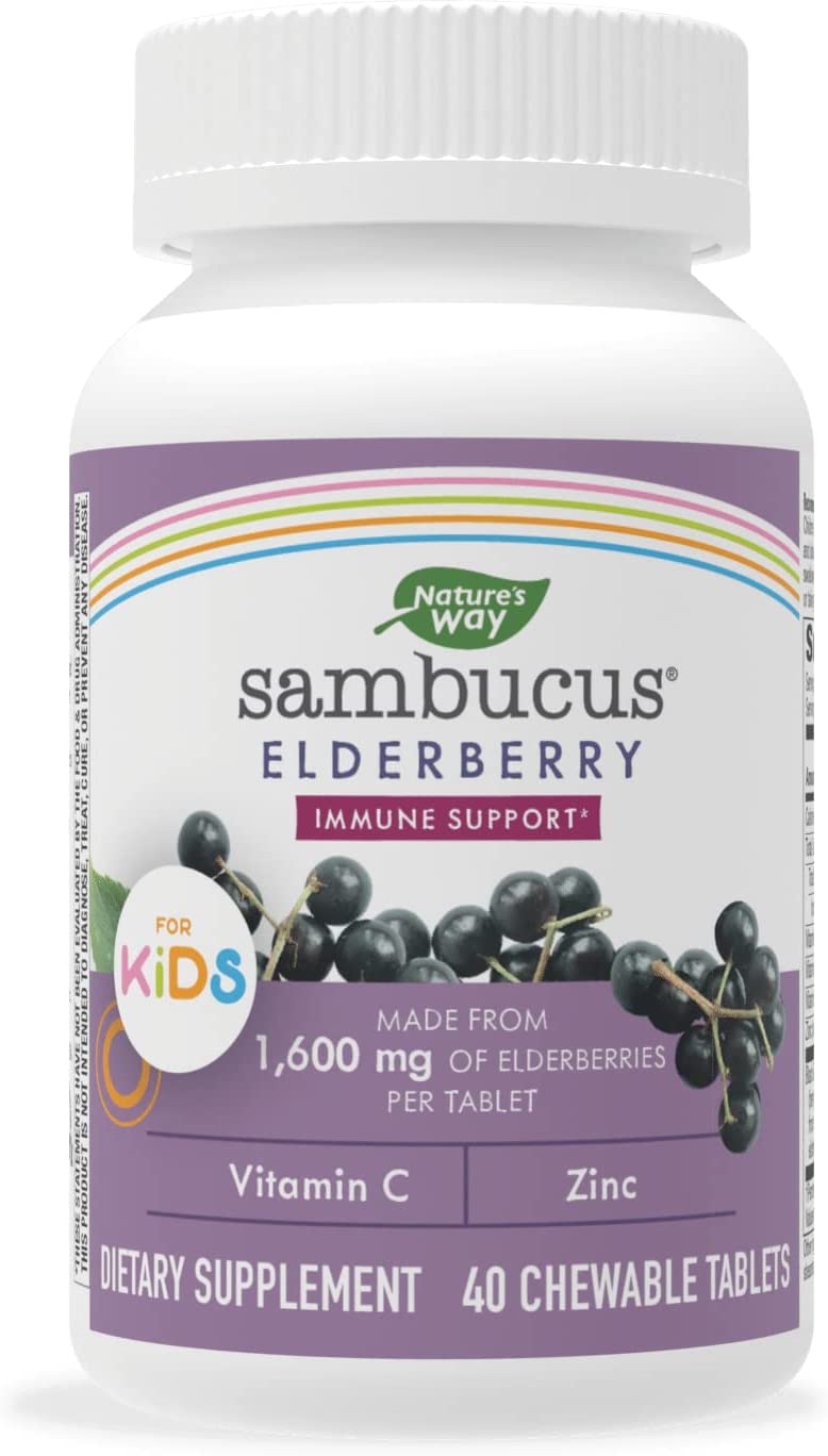 Витамины для детей Nature's Way, с экстрактом черной бузины, 40 жевательных таблеток