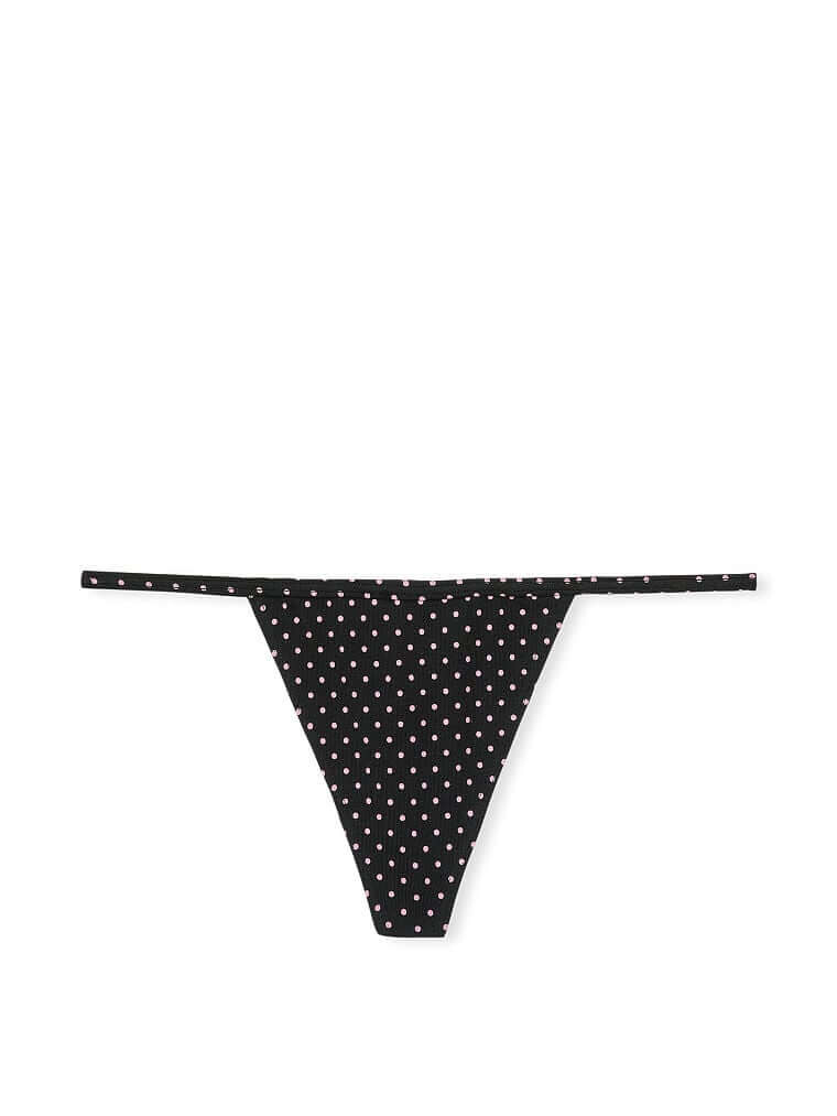 

Трусы-стринги Victoria's Secret Stretch Cotton V-String, черный/розовый