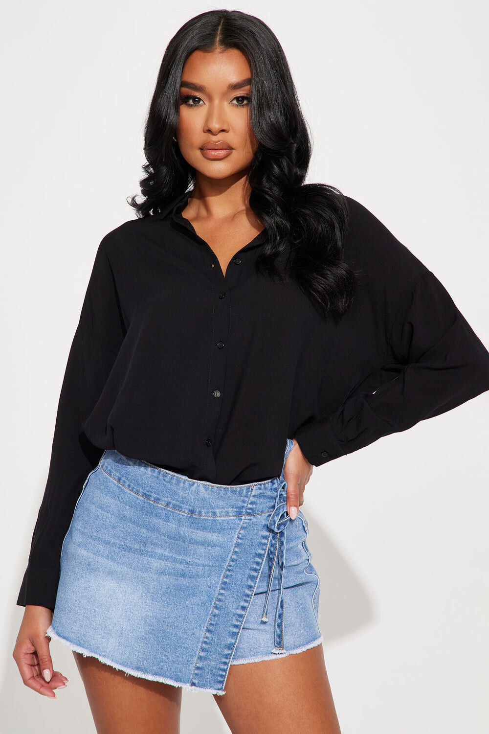 

Рубашка Fashion Nova 74147, черный