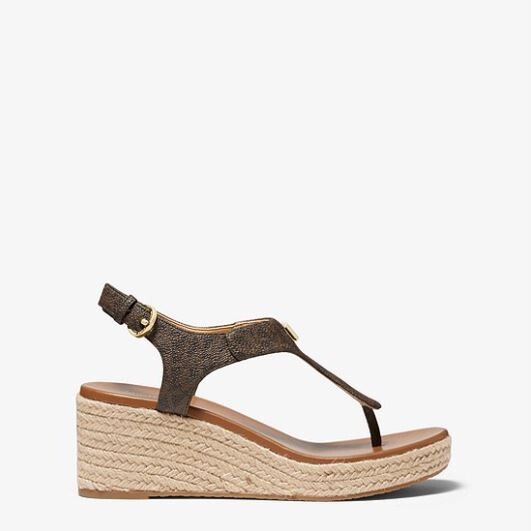 

Босоножки на танкетке с логотипом Michael Michael Kors Laney Espadrille, коричневый