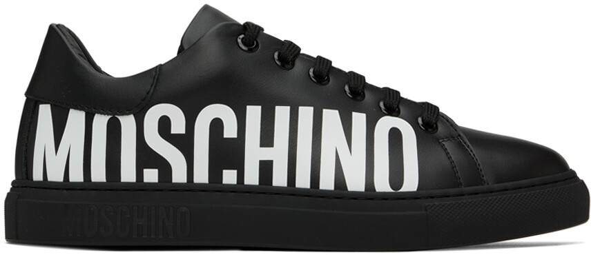 

Черные кроссовки с принтом Moschino