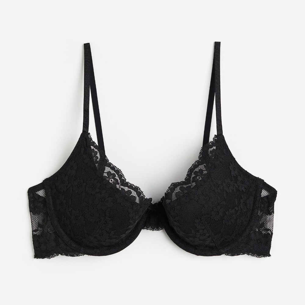 

Бюстгальтер H&M Padded Underwire Lace, черный