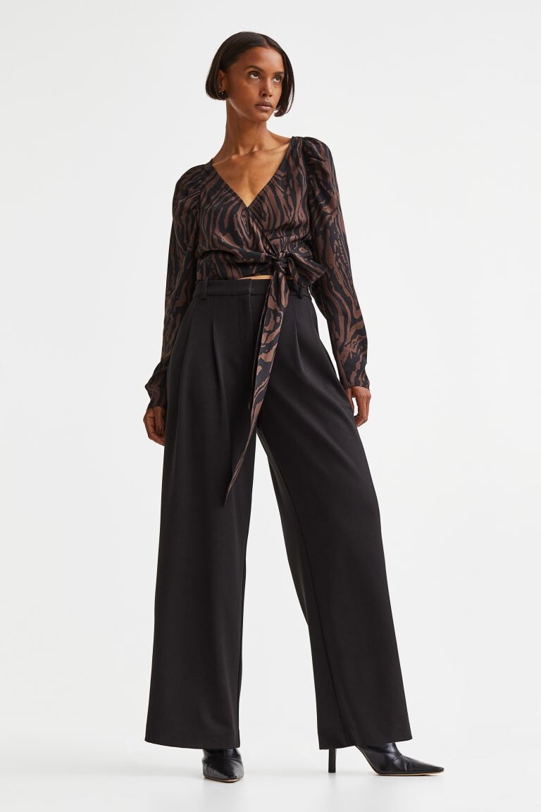 

Элегантные брюки из трикотажа H&M, черный