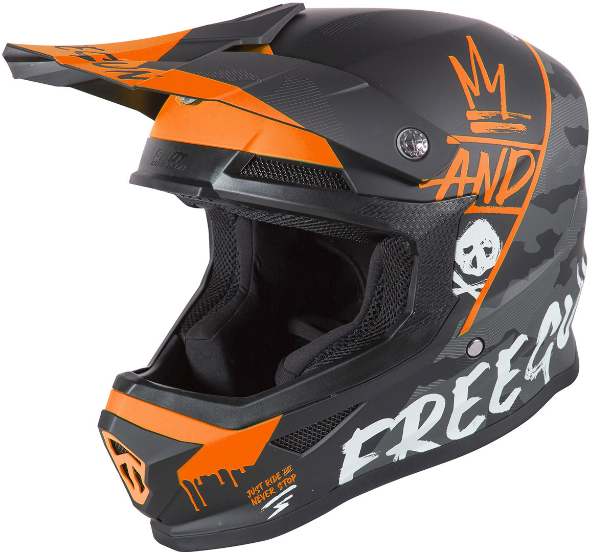 Шлем Freegun XP4 для мотокросса, оранжевый шлем freegun xp4 maniac для мотокросса черный желтый красный