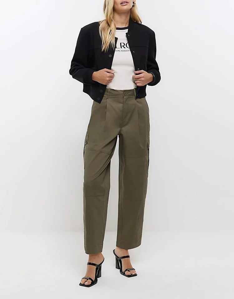 

Брюки River Island Tapered Cargo, хаки