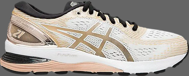 wmns gel nimbus 21 platinum white frosted almond Asics