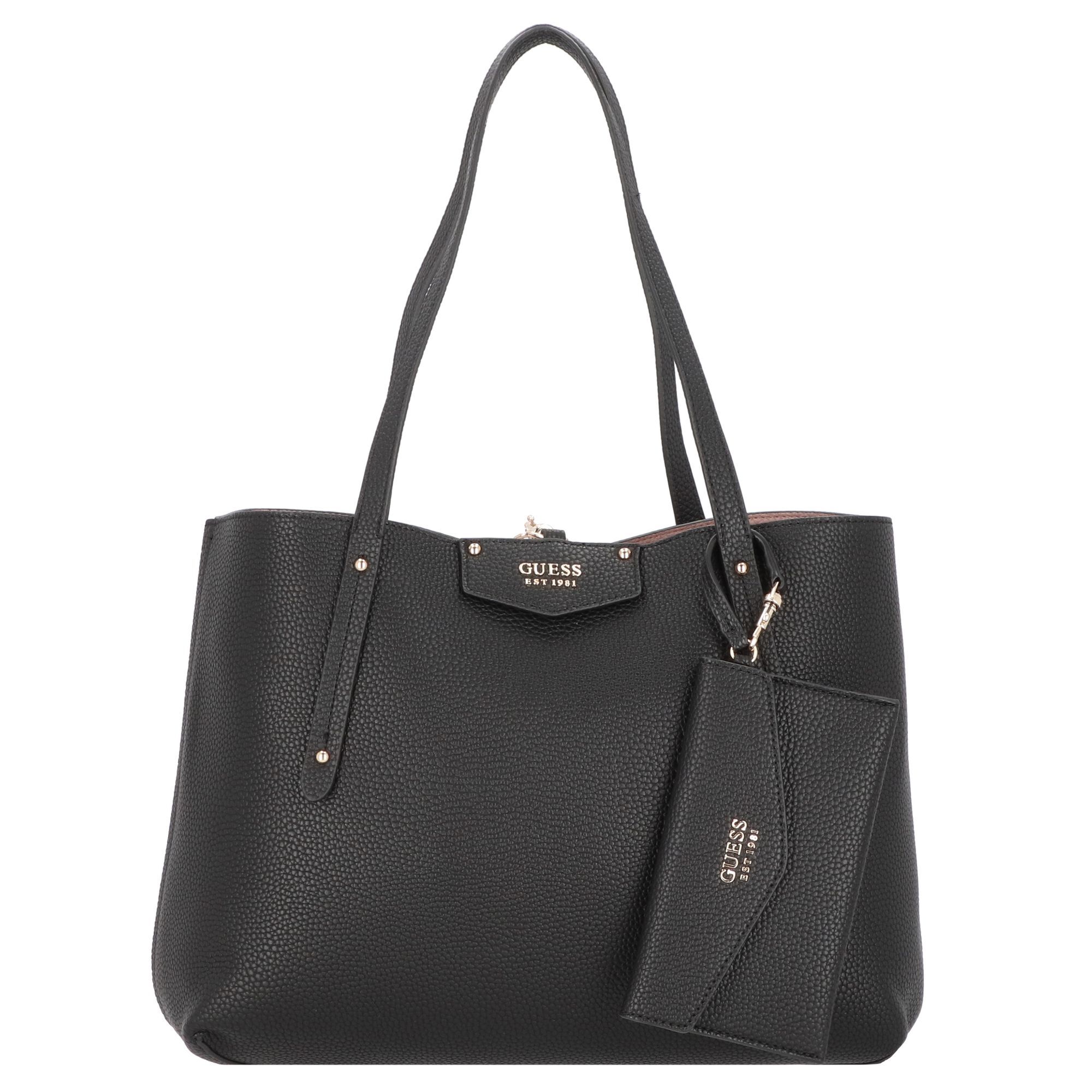 Сумка шоппер Guess Eco Brenton Tasche 36см, черный сумка тоут guess eco brenton set коричневый