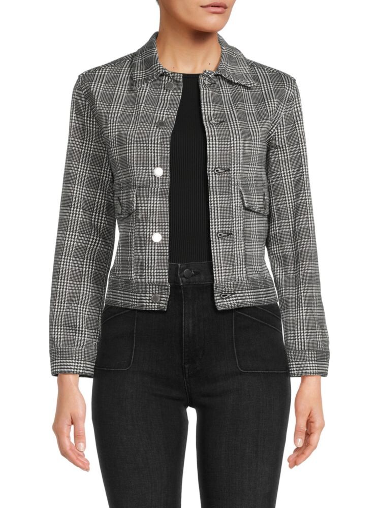 

Укороченная куртка с узором «гусиные лапки» Ag Jeans, цвет Houndstooth Plaid