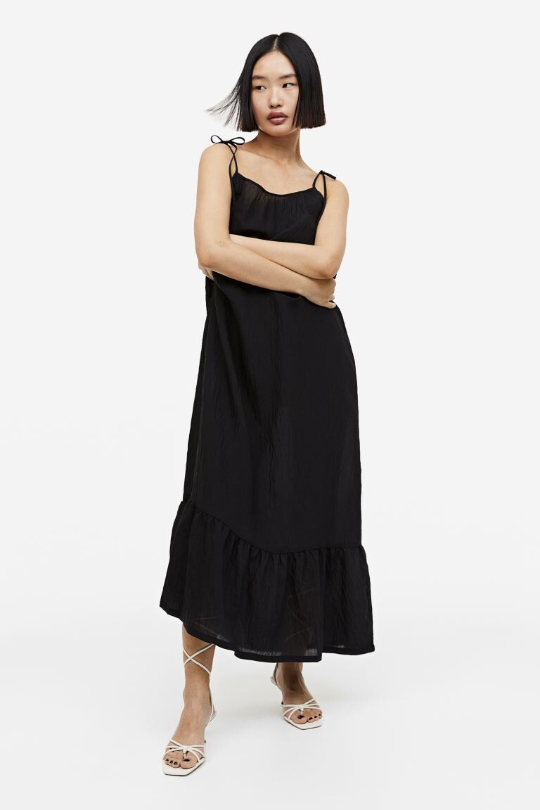 

Платье из крепа с кружевными бретелями H&M