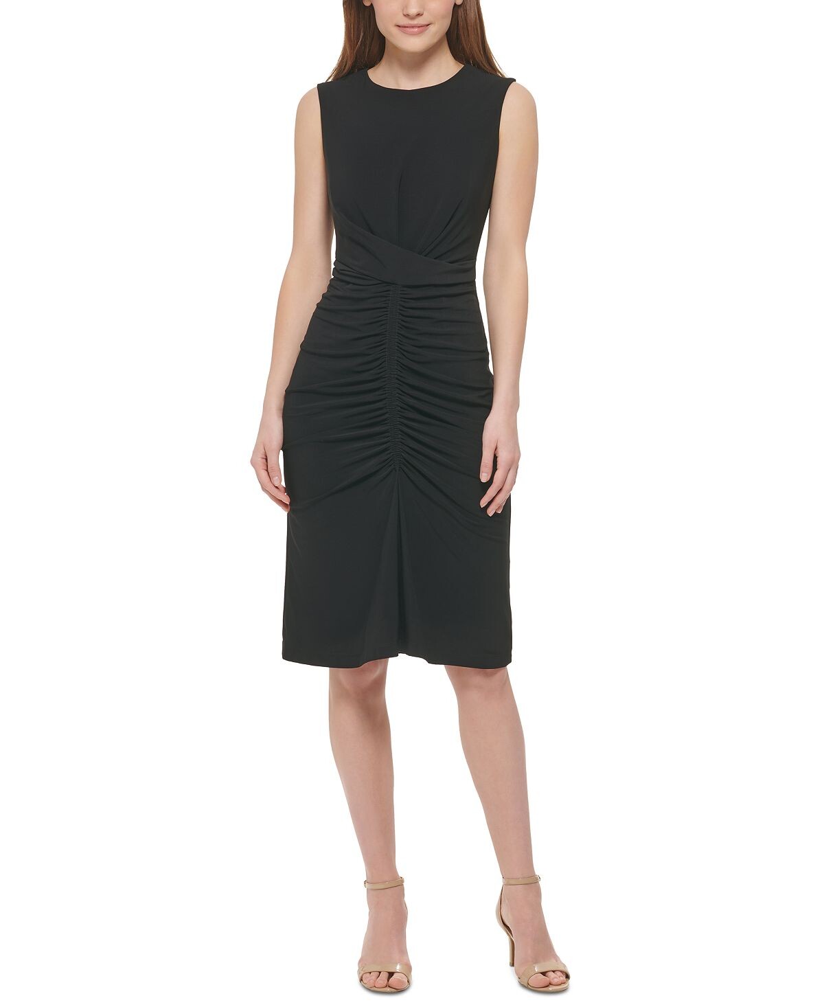 

Женское облегающее платье со сборками Vince Camuto, черный