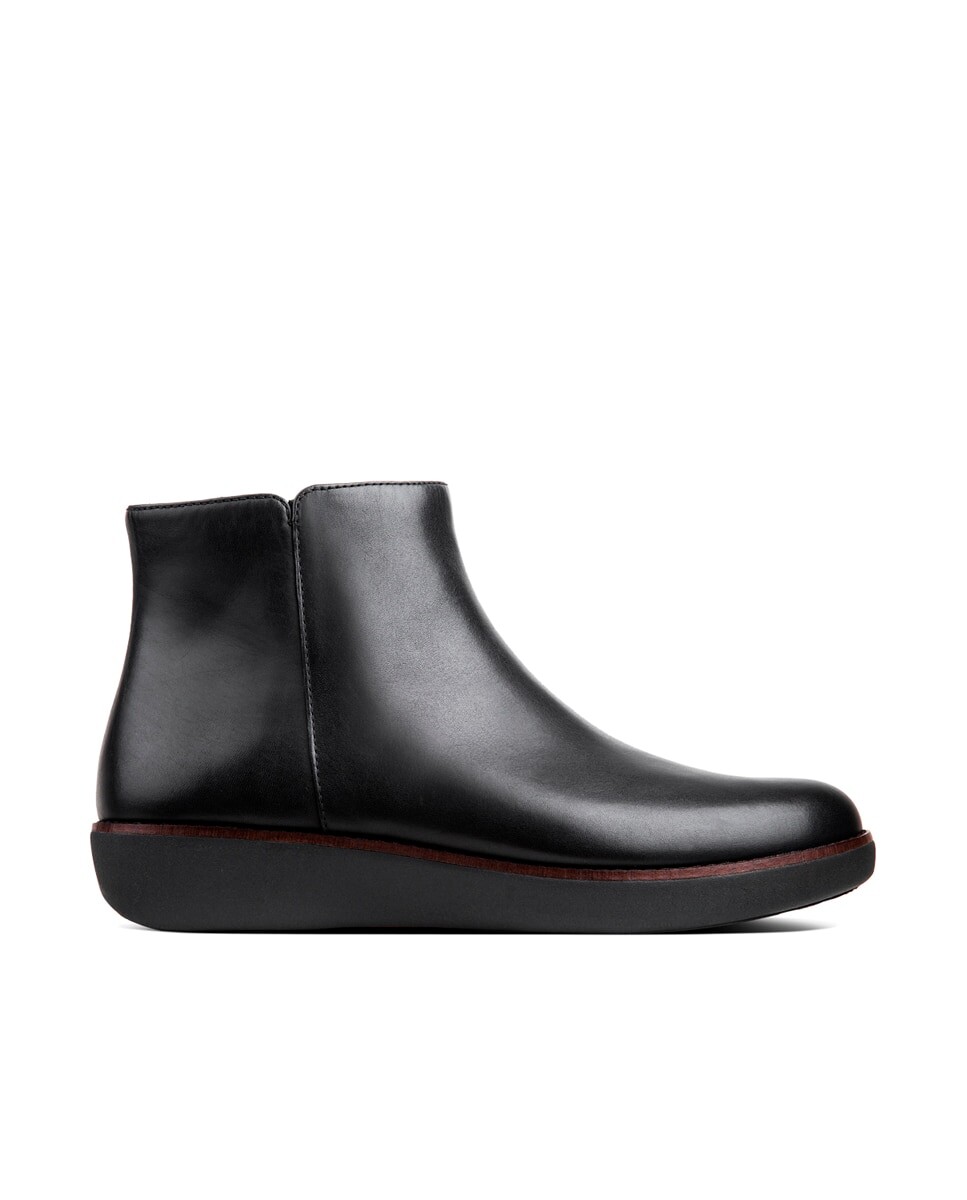 

Женские кожаные ботильоны черного цвета с боковой молнией FitFlop, черный
