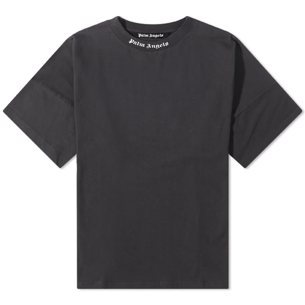 

Футболка Palm Angels Oversized Mock Neck Logo Tee, Серый