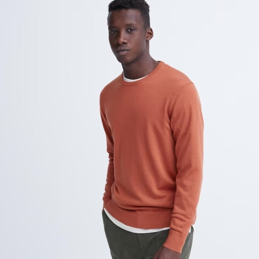 

Джемпер Uniqlo Extra Fine Merino, темно-оранжевый