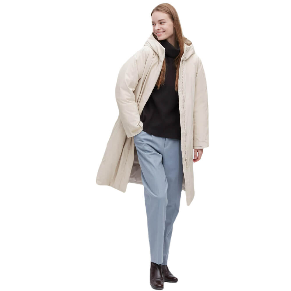 

Пальто Uniqlo Ultra Warm Hybrid Down Long, бежевый
