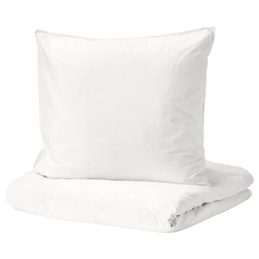 

Комплект постельного белья Ikea Angslilja, 3 предмета, 240x220/80x80 см, белый