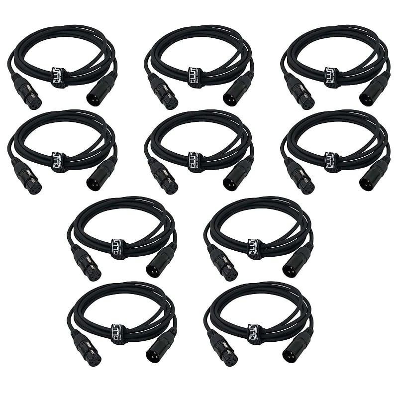 цена 10-футовые соединительные кабели Sure-Fit DMX, 10 шт. American DJ 10FT Sure-Fit DMX Connecting Cables 10 Pack