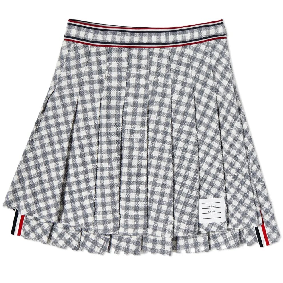 

Юбка Thom Browne Gingham Check Mini Pleated, серый