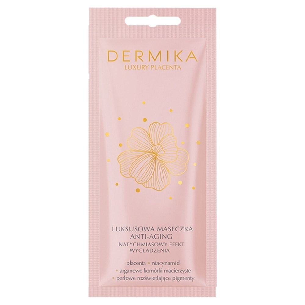 Dermika Luxury Placenta Роскошная антивозрастная маска Мгновенный разглаживающий эффект 10мл