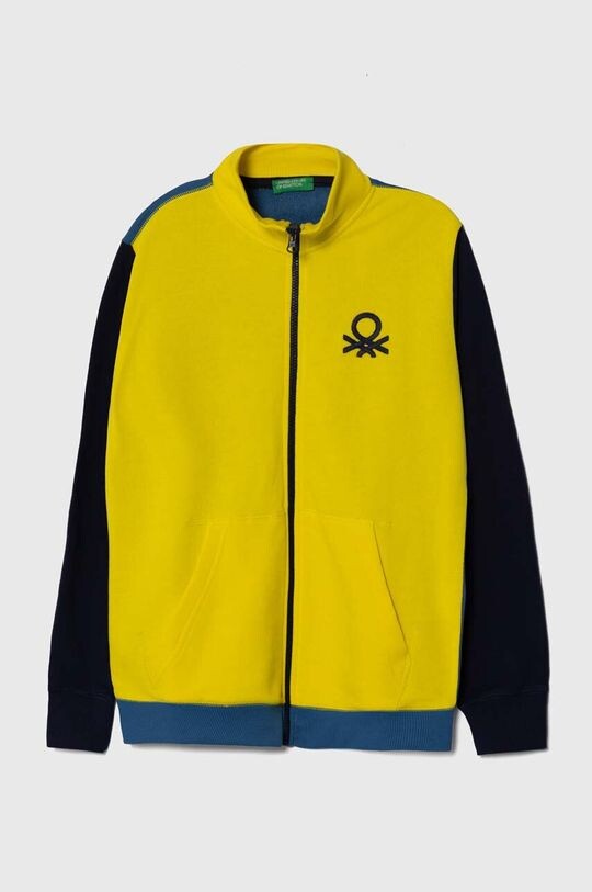 

Детская хлопковая толстовка United Colors of Benetton, желтый