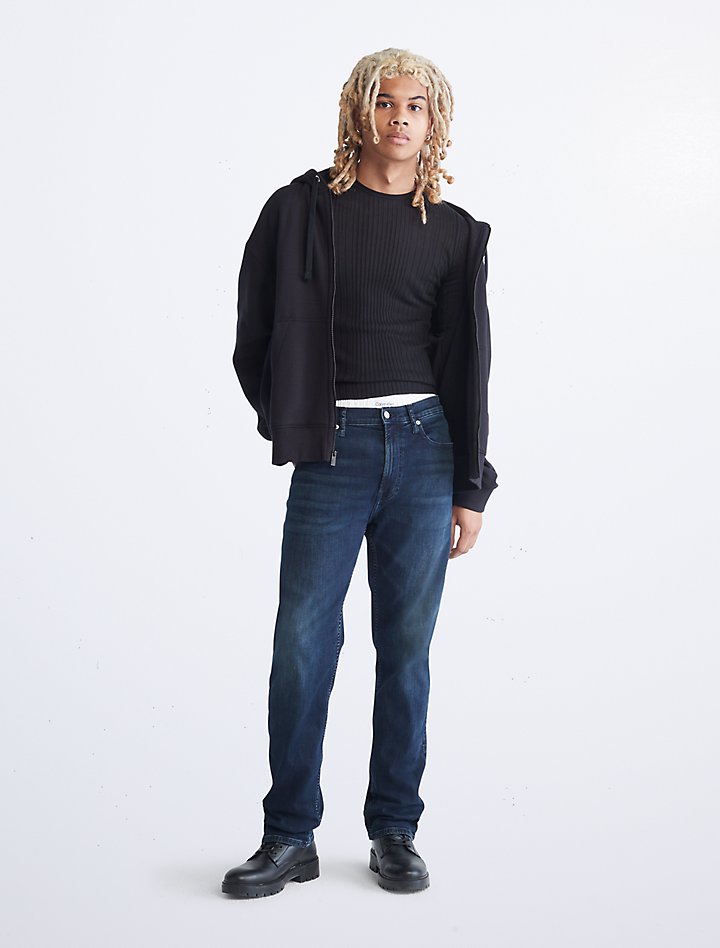 Джинсы Calvin Klein Standard Straight, темно-синий джинсы calvin klein jeans loose straight темно синий