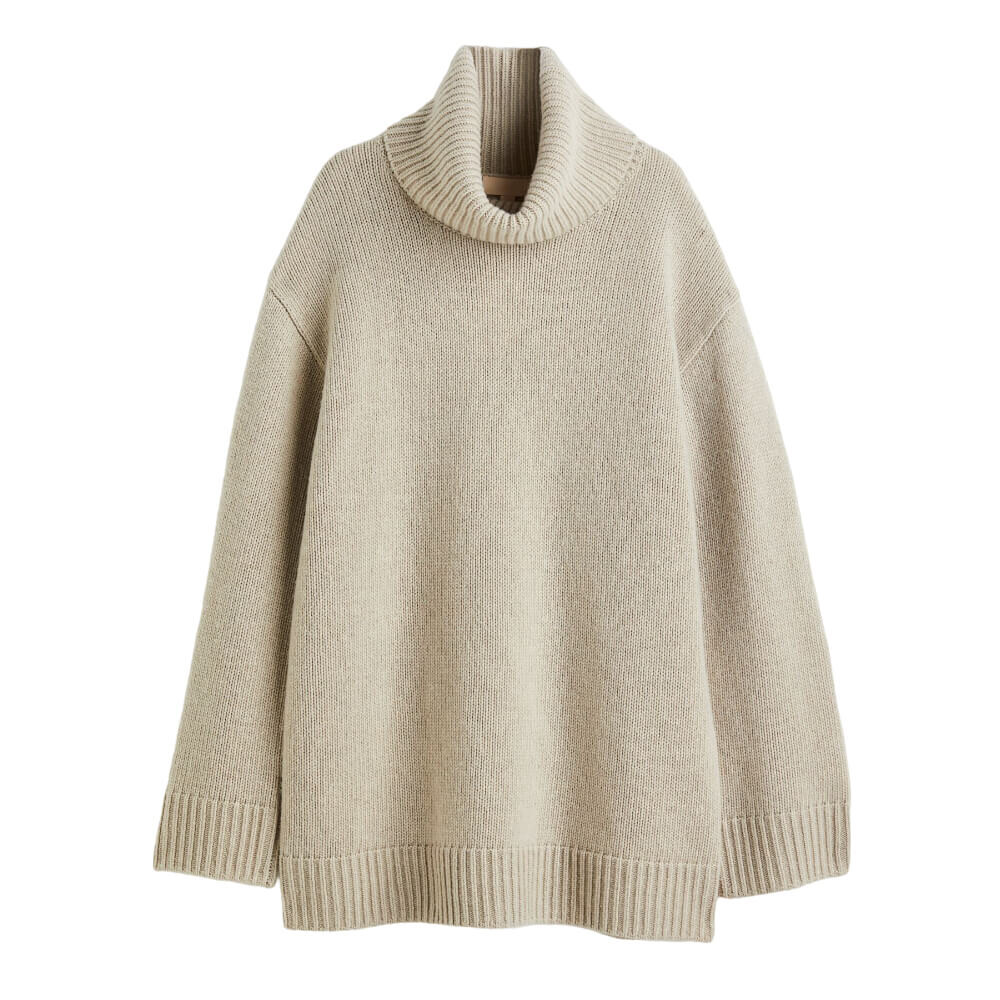 

Свитер H&M Premium Selection Cashmere-blend Turtleneck, светло-бежевый