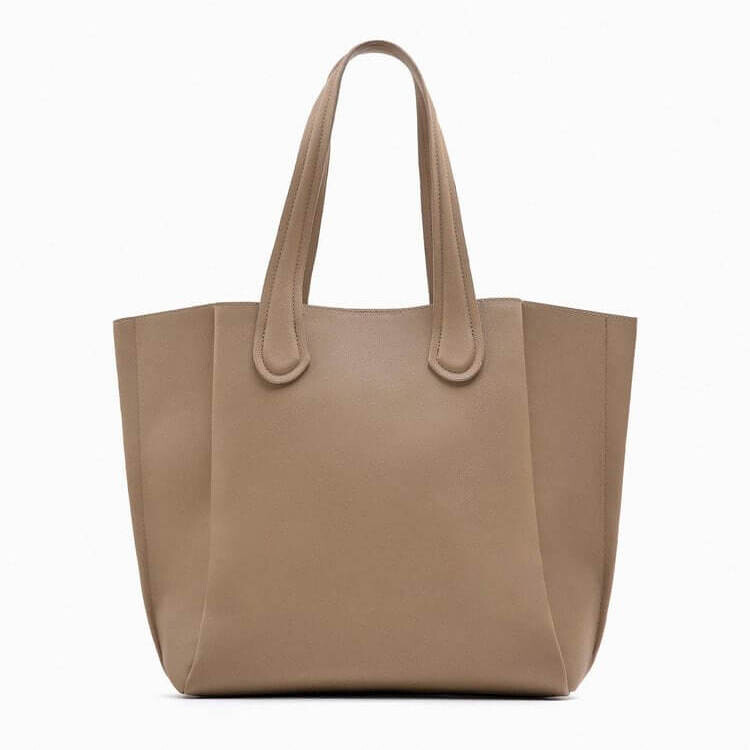 

Сумка-тоут Zara Basic, серо-коричневый