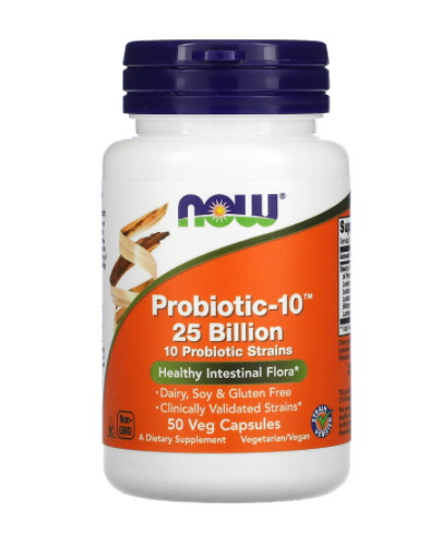 Пробиотик - 10 NOW Foods 25 млрд, 50 капсул now foods probiotic 10 25 млрд 50 вегетарианских капсул
