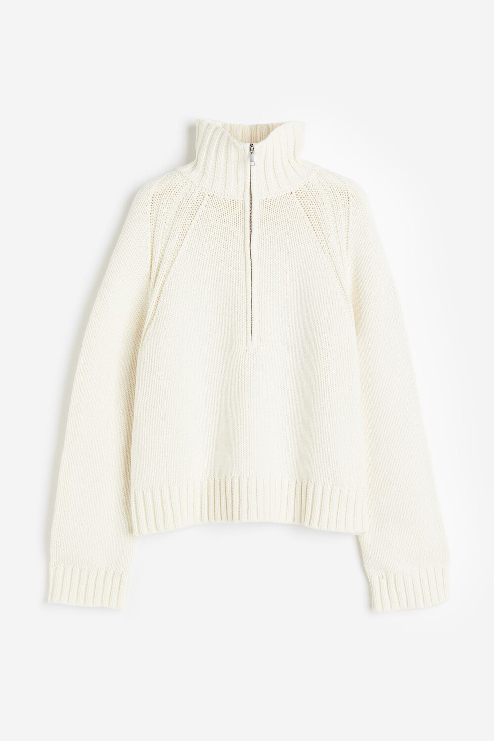 

Свитер H&M Half-zip, кремовый, Бежевый