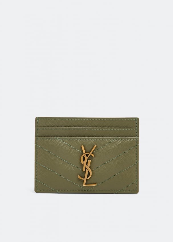 

Картхолдер SAINT LAURENT Monogramme card case, зеленый
