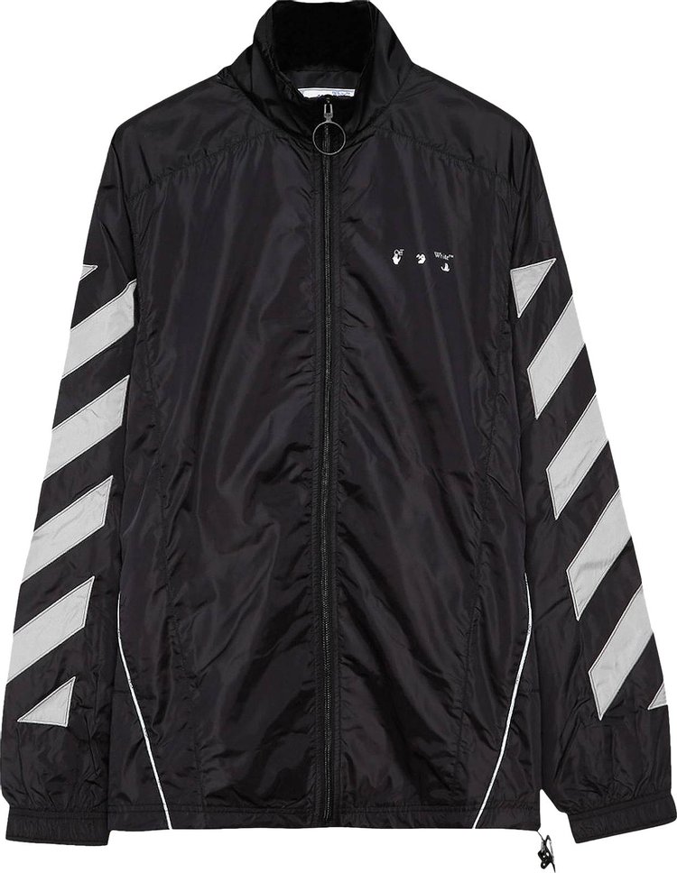 Ветровка Off-White Diag Nylon Tracktop 'Black/Limestone', черный - фото