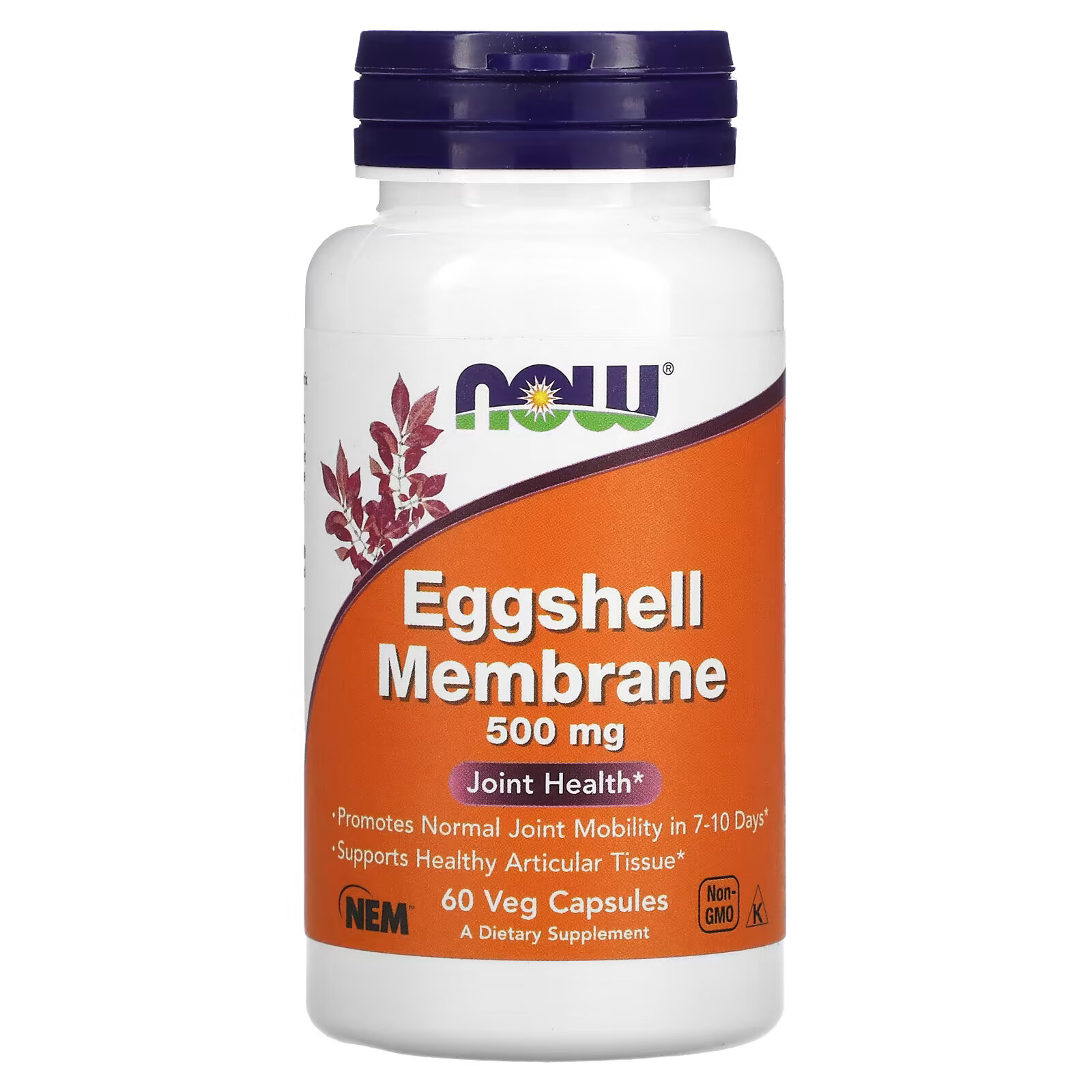 NOW Foods Мембрана яичной скорлупы 500 мг, 60 растительных капсул