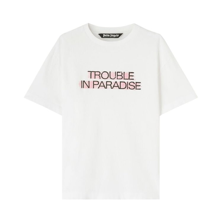

Футболка Palm Angels Trouble in Paradise T-Shirt 'White/Pink', белый