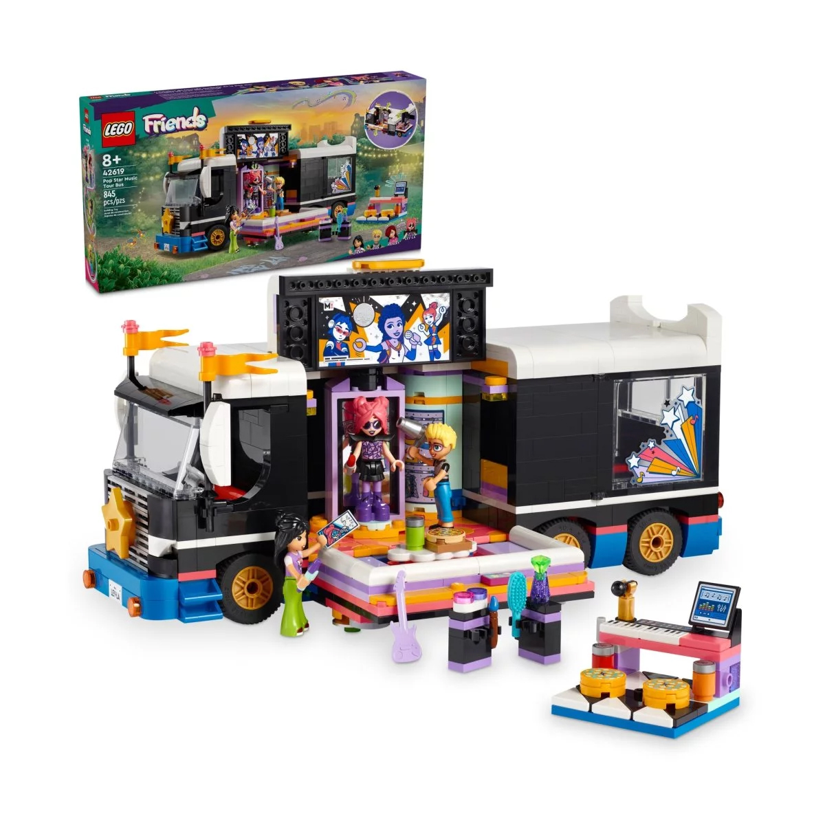 Конструктор Lego Friends Pop Star Music Tour Bus 42619, 845 деталей lego lego friends праздничный поход 87 деталей